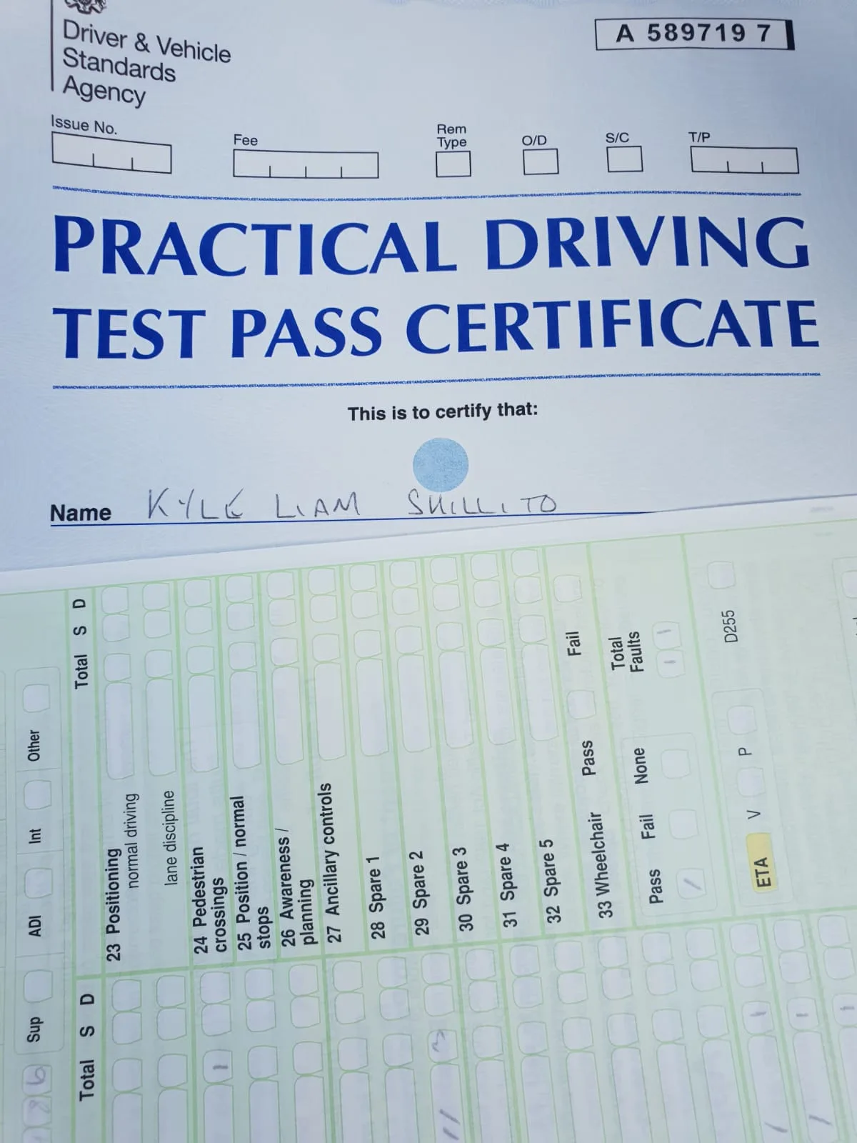 Passed pupil
